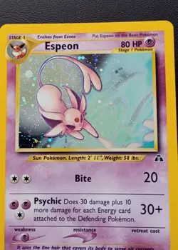 PoKeMoN POKEMON CARD Espeon NEO DISCOVERY No. 1/75 HOLO 2001 - Image 3