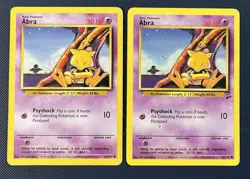 Pokemon TCG Abra Base Set Unlimited Common 43/102 And Base Set 2 65/130 DMG - Image 1
