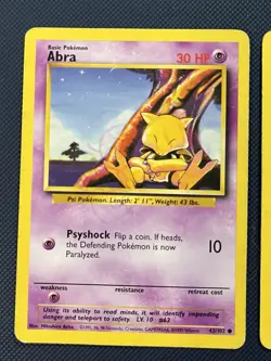 Pokemon TCG Abra Base Set Unlimited Common 43/102 And Base Set 2 65/130 DMG - Image 5