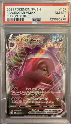 Gengar VMAX #157/264 - 2021 Pokemon SWSH Fusion Strike - PSA 8 - Image 1