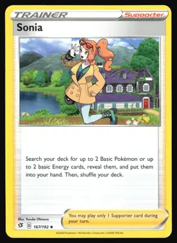2020 Pokemon TCG Trainer Sonia 167/192 Rebel Clash Uncommon - Image 1