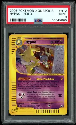 2003 Pokemon Aquapolis #H12 Hypno Holo PSA 9 - Image 1