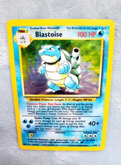 Pokemon Blastoise Base Set Holo Rare Card #2 002/102 WOTC 1999 TCG Holographic! - Image 3