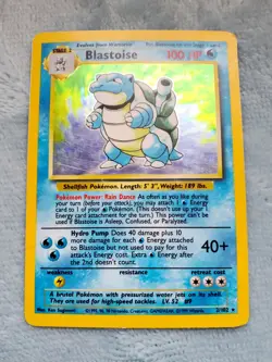 Pokemon Blastoise Base Set Holo Rare Card #2 002/102 WOTC 1999 TCG Holographic! - Image 5