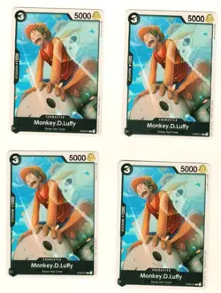 Playset 4x Monkey.D.Luffy ST08-011 Common Starter Deck 8 One Piece Trading Card - Image 1