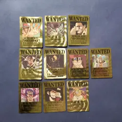 One Piece Gold Wanted Poster Card Lot Of 10 - Image 1