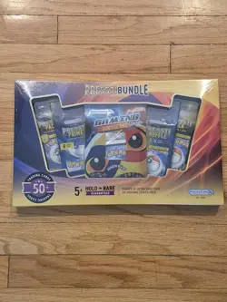 Presstibundle Pokemon Card Bundle 5 Packs 50+ Cards 5+ Holo or Rare Sealed Box - Image 1