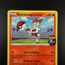 Scorbunny on the Ball 004/005 Pokemon Futsal Promo Holo Card - Image 2