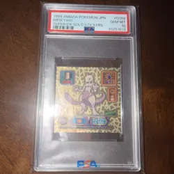 1999 AMADA POKEMON JAPANESE MEWTWO SUPER DX GOLD STICKERS #D159 💎PSA 10💎 - Image 1