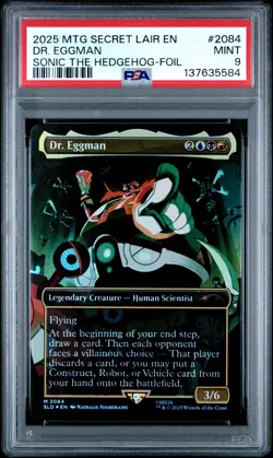 2025 MTG SECRET LAIR DROP SONIC: FRIENDS & FOES-FOIL #2084 DR. EGGMAN PSA 9 - Image 1