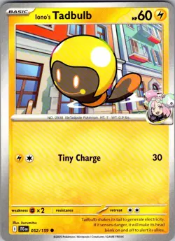 Iono's Tadbulb Journey Together 052/159 Common Pokemon Near Mint - Image 1