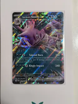 Pokemon TCG Team Rockets Nidoking EX Double Rare Card #119/182 Destined Rivals - Image 1