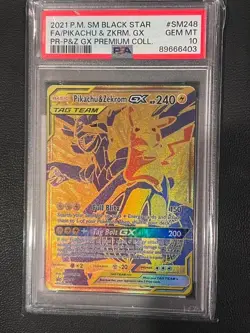 2021 POKEMON Sun Moon BLACK STAR PROMO FULL ART PIKACHU & ZEKROM PSA 10 GEM - Image 1