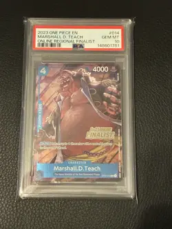 2023 ONE PIECE PROMOS ONLINE REGIONAL FINALIST #014 MARSHALL D. TEACH PSA 10 - Image 1