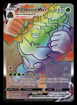 Rillaboom VMAX 193/192 Rainbow Rare Rebel Clash Pokemon Card - Image 2
