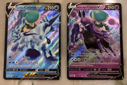 NM - Calyrex V Shadow and Ice rider - 2 card bundle lot- Pokemon -Sword & Shield - Image 1