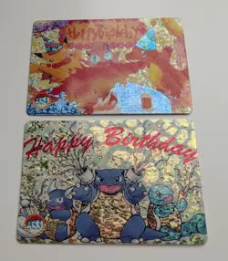 Rare Pokemon Charmander & Blastoise Happy Birthday Prism Holo Vending Cards MINT - Image 3