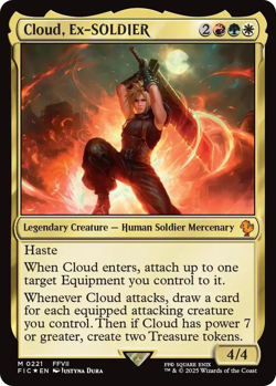 MTG magic 1x Cloud, Ex-SOLDIER SURGE FOIL (M/NM) Commander Final Fantasy - Image 1