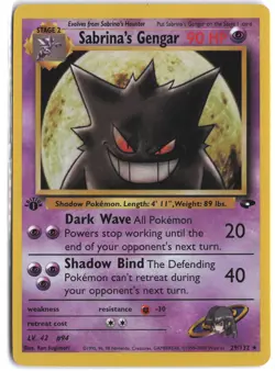 Sabrina's Gengar 29/132 Rare Gym Challenge Pokemon 1st Edition - Image 1