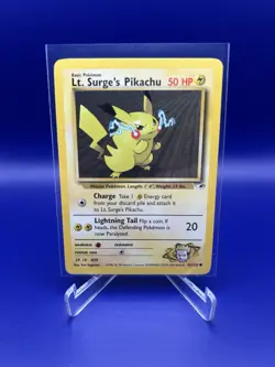Pokemon Lt. Surge's Pikachu 081/132 Gym Heroes Unlimited English LP - Image 1