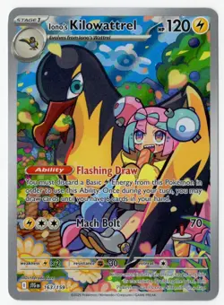 Pokemon TCG Iono's Kilowattrel 163/159 Illustration Rare Journey Together Holo - Image 1
