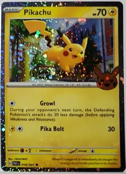 Fart Swirl 🌀 Pikachu 018 Cosmos Holo Bleed Error Rare Pokemon TCG 31 - Image 2