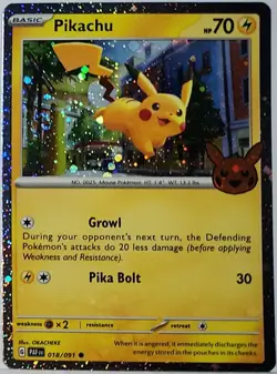 Fart Swirl 🌀 Pikachu 018 Cosmos Holo Bleed Error Rare Pokemon TCG 31 - Image 3