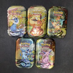 Pokemon TCG Prismatic Evolutions Sealed Mini Tin -- Lot Of 5 - Image 1