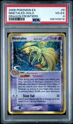 2006 POKEMON EX DRAGON FRONTIERS #8 NINETALES-HOLO PSA 4 - Image 1