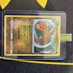 Pokemon TCG Sun & Moon Team Up Cosmos Holo With Swirl Dragonite 119/181 - Image 1