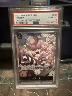 2023 One Piece Japanese Perona OP-06-093 Alt Art SR PSA 10 Gem MT - Image 1
