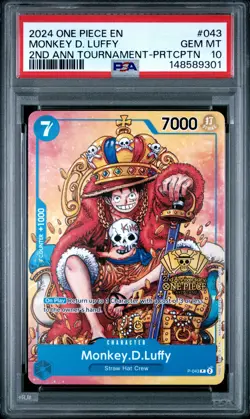 2024 ONE PIECE PROMOS #043 MONKEY D. LUFFY PSA 10 - Image 1