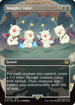 Moogles' Valor (Borderless) - Near Mint MTG Universes Beyond: FINAL FANTASY - Image 1