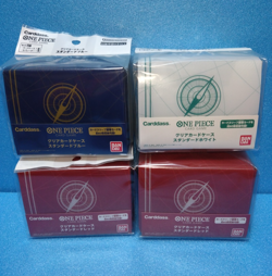 Bandai One Piece Card Game Clear Card Case Standard Set of 4 Red Blue White TCG - Image 1