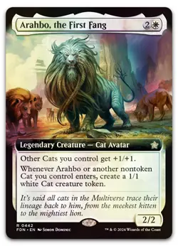 Arahbo, the First Fang (Extended Art) #442 (Foil) (NM) Foundations FDN Magic MTG - Image 1