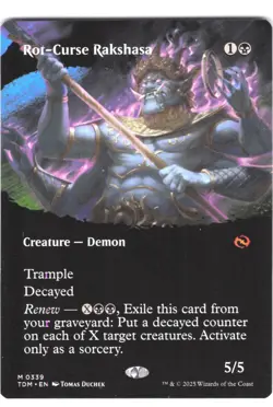 Rot-Curse Rakshasa #339 Tarkir: Dragonstorm Borderless Regular Mythic - Image 1
