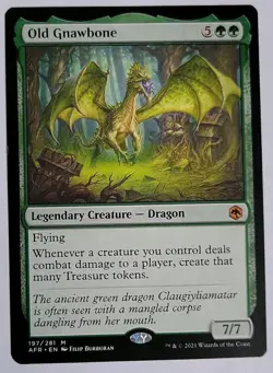 Wizards of the Coast MTG Old Gnawbone AFR Mythic Green Regular EN 197/281 - Image 1