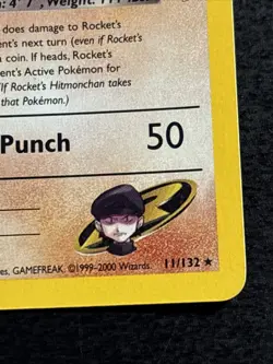 Rocket’s Hitmonchan 11/132 Pokemon TCG Gym Heroes Holo Foil SWIRL Rare Card LP - Image 4