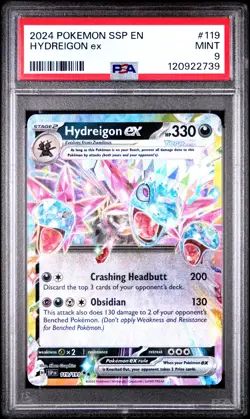2024 POKEMON SSP EN-SURGING SPARKS #119 HYDREIGON EX PSA 9 - Image 1