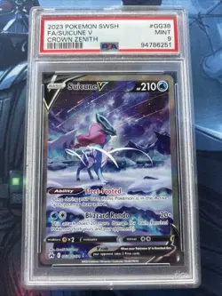Pokemon TCG Suicune V GG38/GG70 Crown Zenith Ultra Rare Holo PSA 9 - Image 1