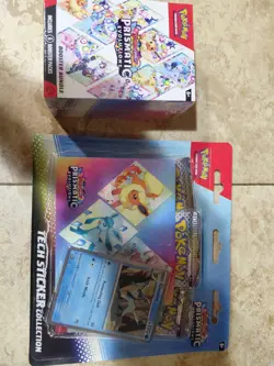 Sealed Pokemon TCG Prismatic Evolutions Booster Bundle And Art Tech Sticker Lot - Image 1