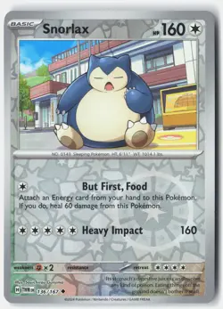 Snorlax 136/167 Uncommon Twilight Masquerade Pokemon Reverse Holo Near Mint - Image 1
