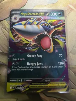 Mega Sharpedo ex 061/094 Double Rare Pokemon ME Phantasmal Flames NM - Image 1