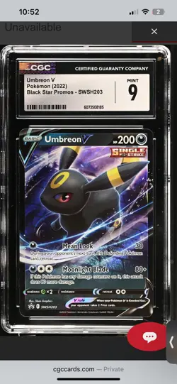 The Pokemon Company CGC 9 Umbreon V SWSH203 Promo Holo Single Strike 2022 - Image 4