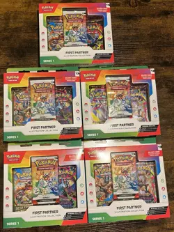 Pokemon TCG First Partner Illustration Collection Series 1 x5 factory sealed - Image 1