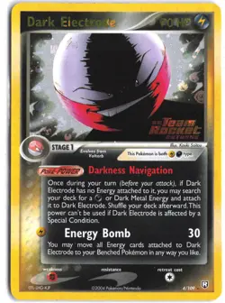 Dark Electrode 4/109 Holo Rare Team Rocket Returns Pokemon Reverse Holo - Image 1