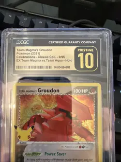 CGC 10 PRISTINE Team Magma's Groudon 9/95 Celebrations Collection Holo Pokemon - Image 2