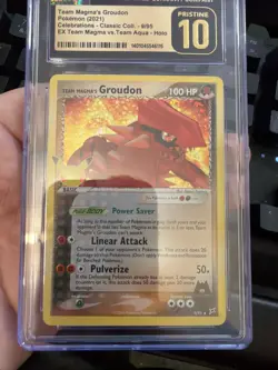CGC 10 PRISTINE Team Magma's Groudon 9/95 Celebrations Collection Holo Pokemon - Image 3