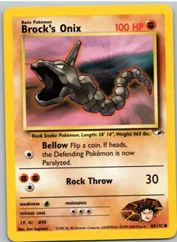Brock's Onix 69/132 Common Gym Heroes Pokemon Unlimited NM - Image 1