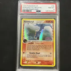 PSA 8 Aerodactyl Reverse Holo 2006 Pokemon Holon Phantoms #35 NM-MT - Image 1